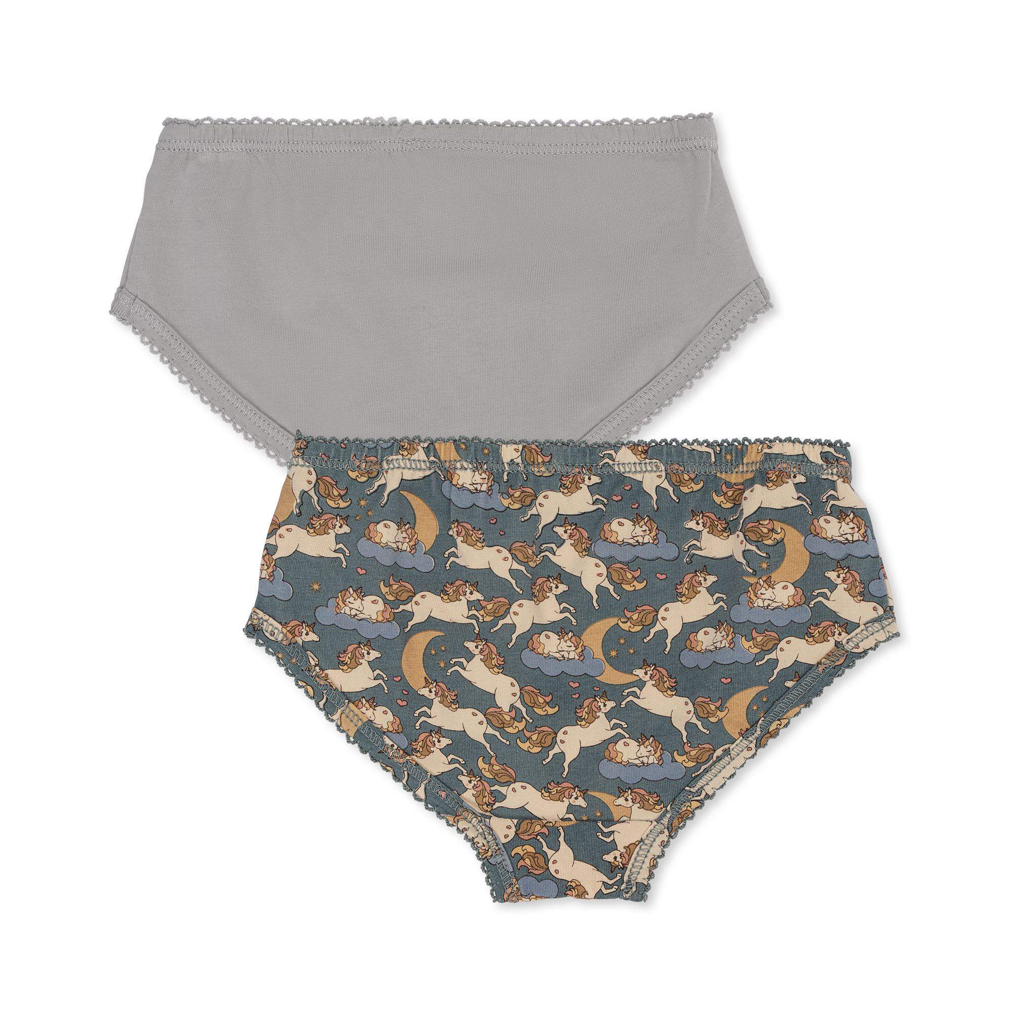 Konges Sløjd’s - basic 2 pack girl underpants gots - unicorn bleu/harbor mist