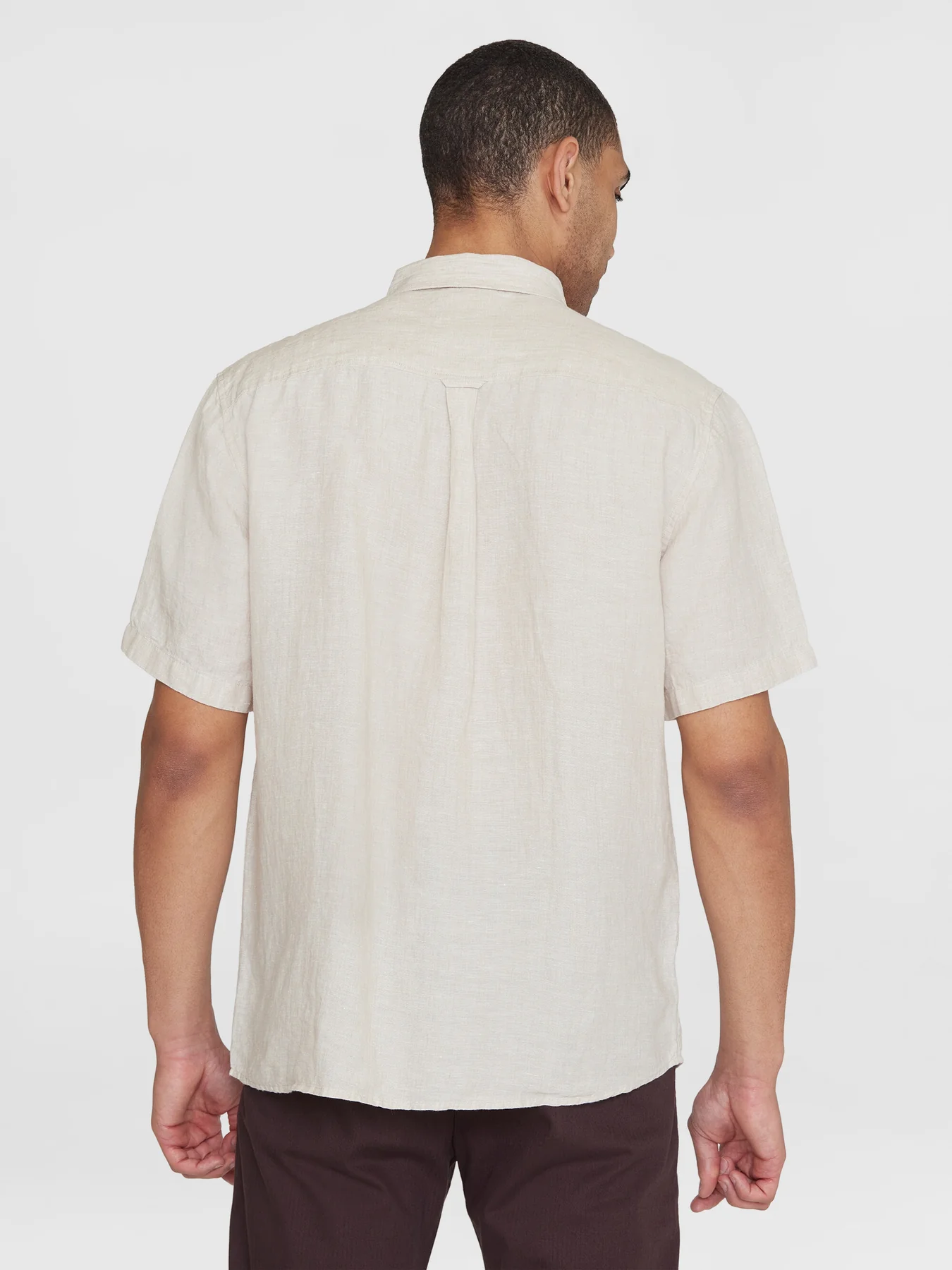 Knowledge cotton - CUSTOM FIT LINEN SHORT SLEEVE SHIRT - Yarndyed